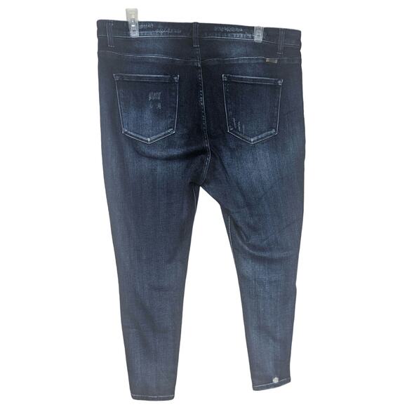 Kancan Curvy Sophia High Rise skinny button fly blue jeans distressed size 3XL - Picture 5 of 11